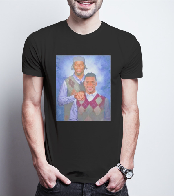 Step Brothers Russell Wilson Lamar Jackson Argyle Sweaters T-Shirt
