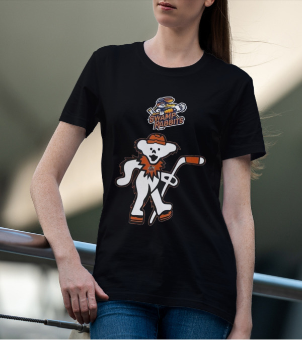 Swamp Rabbits Hockey Dancing Bear Logo Crossover Night For Fans T-Shirt