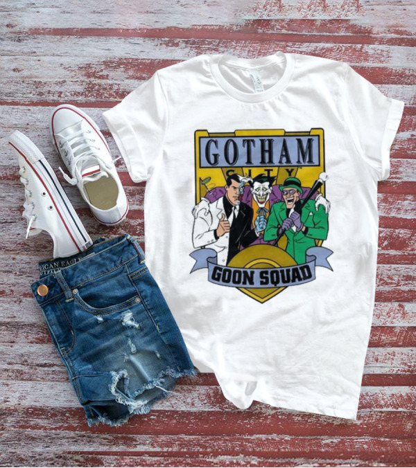 Gotham City Goon Squad Joker Riddler Two-Face Badge T-Shirt