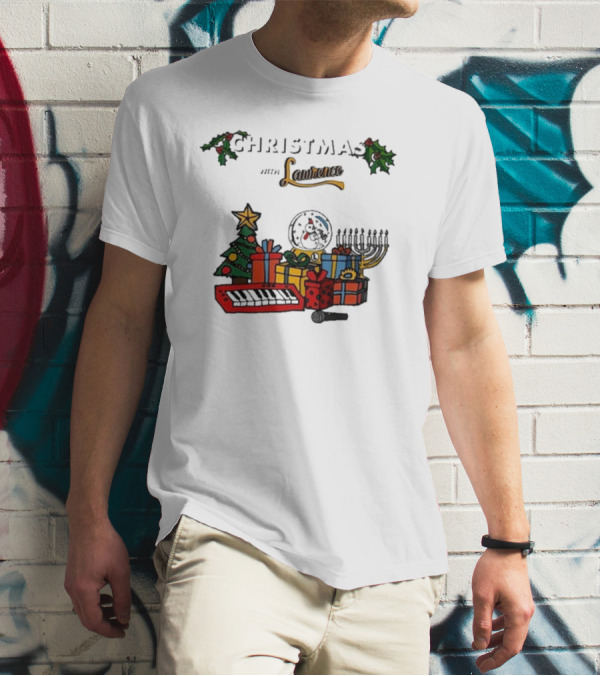 Christmas With Lawrence The Band Holiday Celebration Featuring Festive Tree, Keyboard, And Snowman T-Shirt