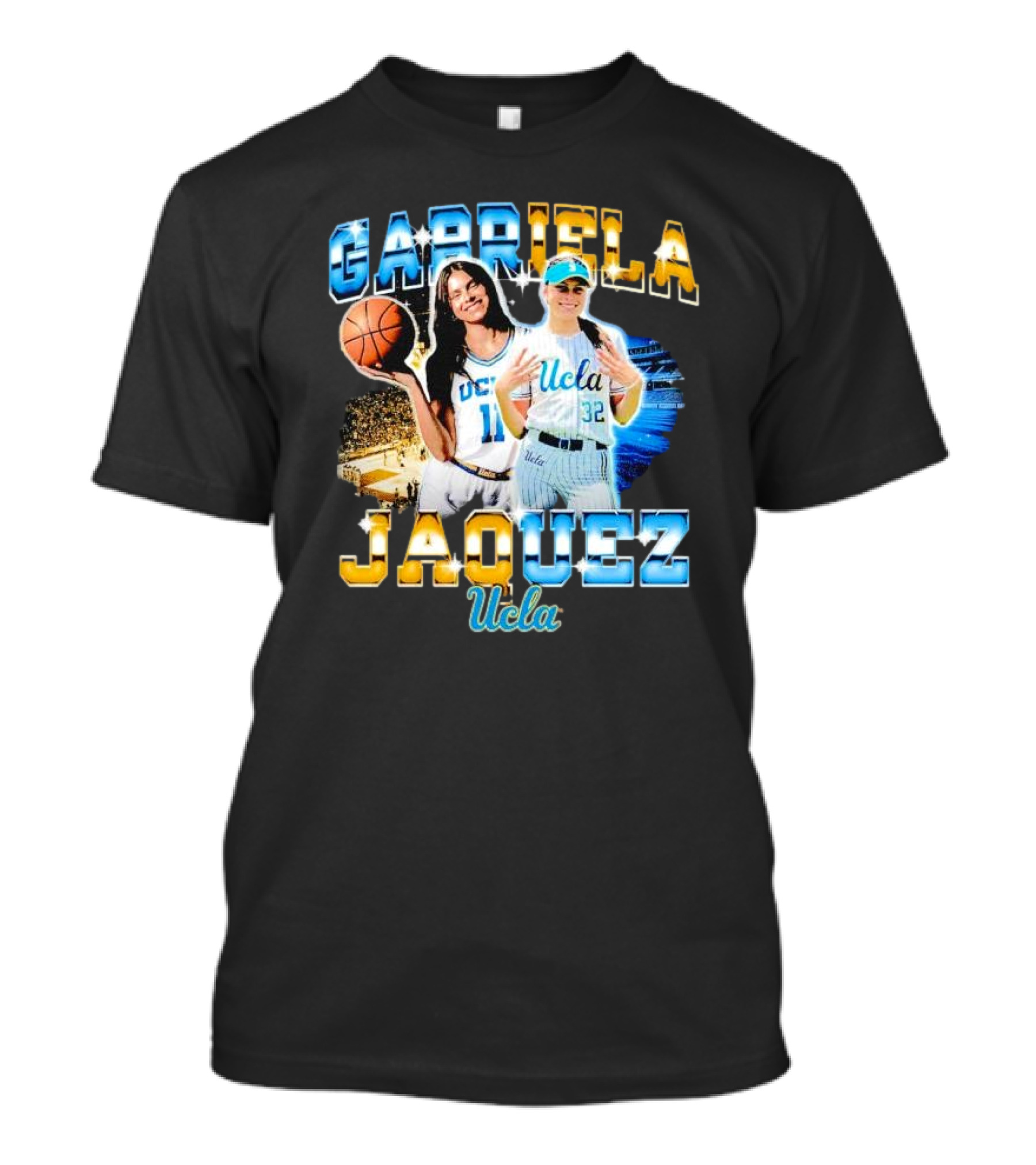 Gabriela Jaquez UCLA Bruins 10 32 Vintage Basketball Dual Image T-Shirt