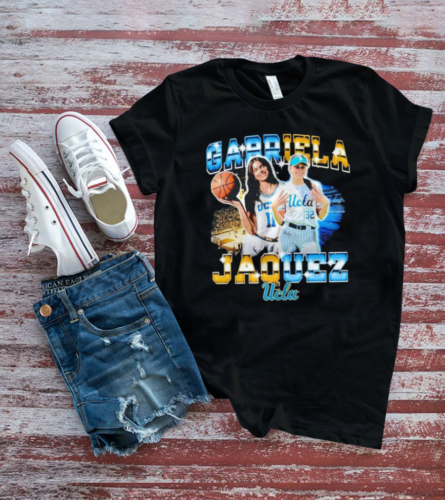 Gabriela Jaquez UCLA Bruins 10 32 Vintage Basketball Dual Image T-Shirt