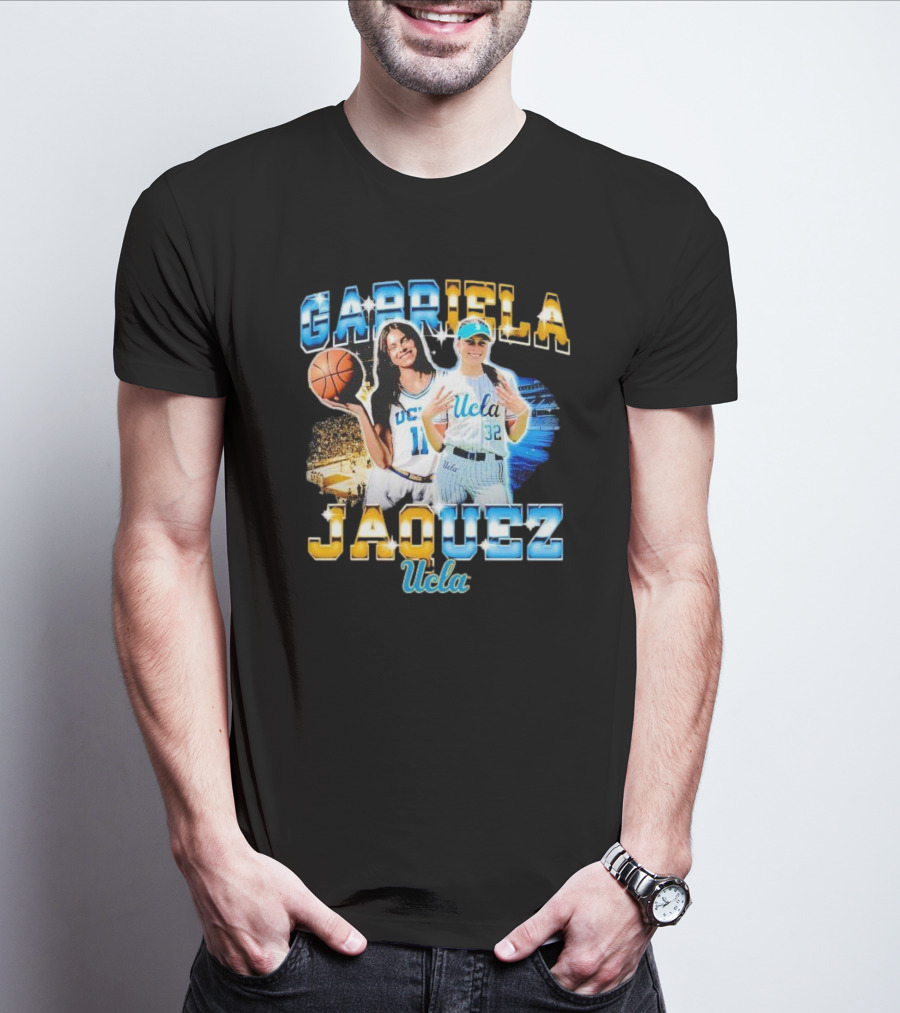 Gabriela Jaquez UCLA Bruins 10 32 Vintage Basketball Dual Image T-Shirt