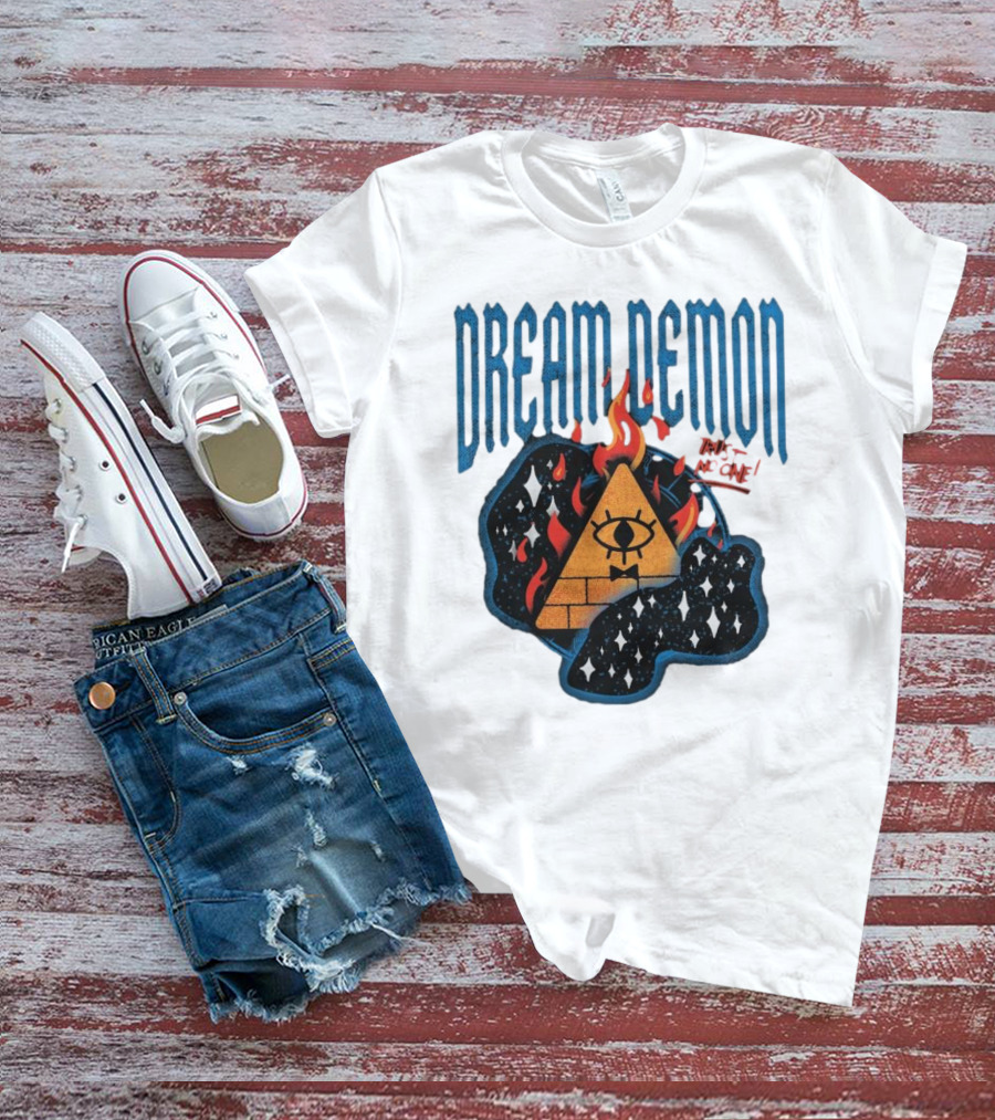 Dream Demon Trust No One Fiery Illuminati Eye Pyramid In Stars T-Shirt