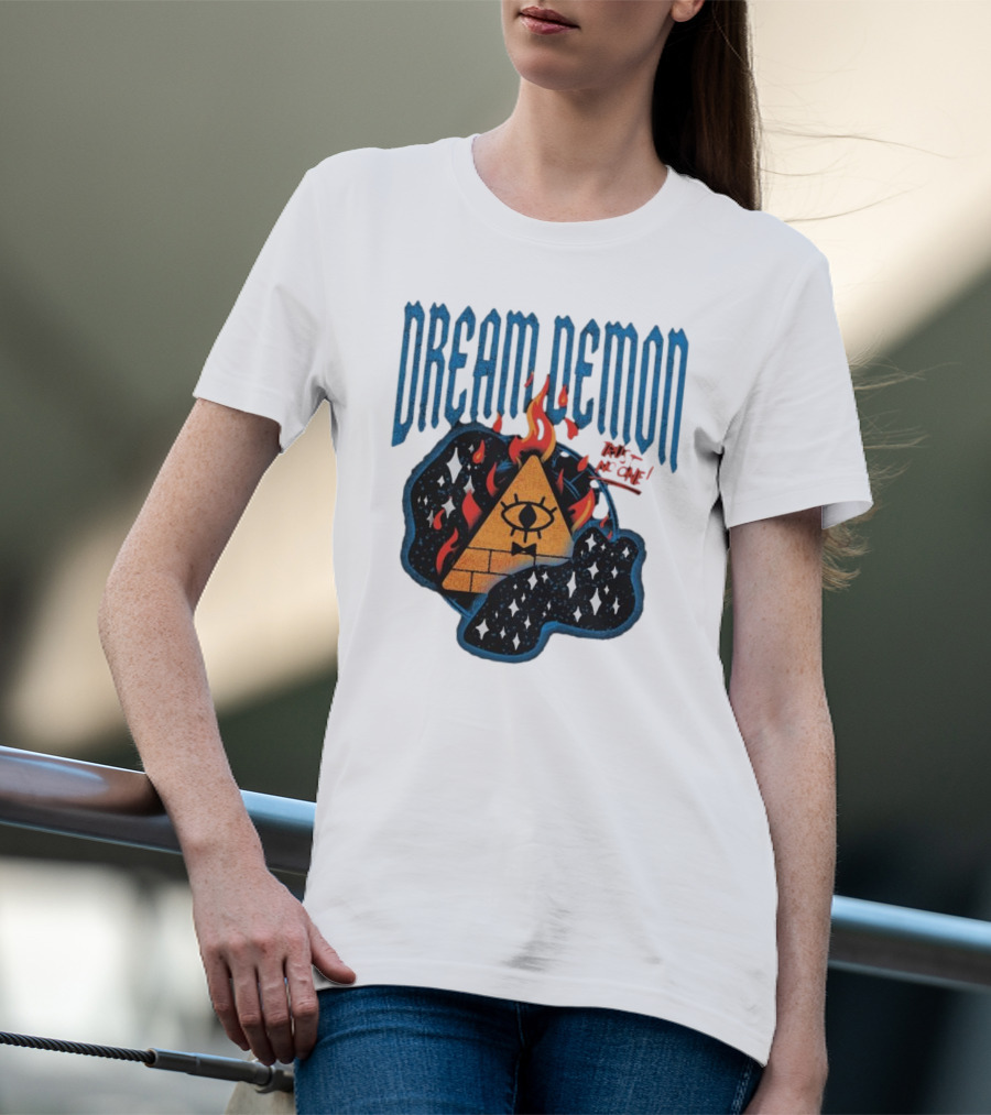 Dream Demon Trust No One Fiery Illuminati Eye Pyramid In Stars T-Shirt
