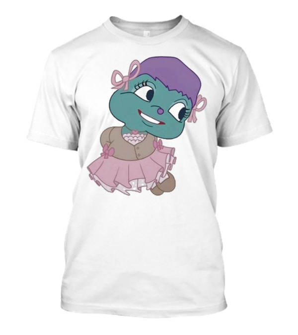 Samantha Yve Bb Coquette Cartoon Character With Purple Hair And Pink T-Shirt