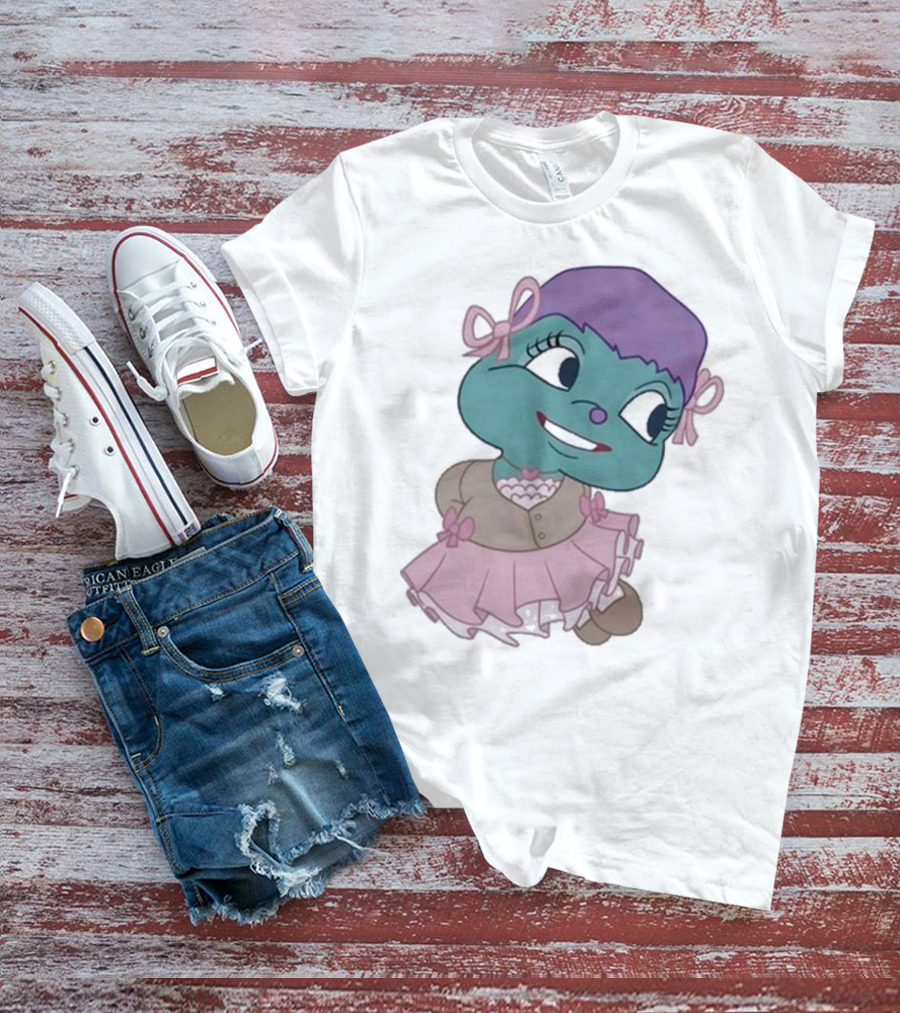 Samantha Yve Bb Coquette Cartoon Character With Purple Hair And Pink T-Shirt