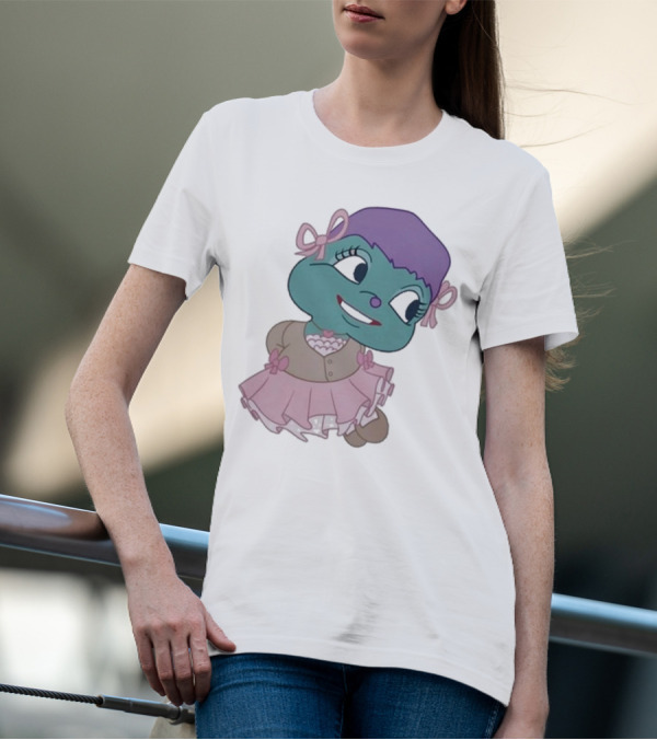 Samantha Yve Bb Coquette Cartoon Character With Purple Hair And Pink T-Shirt