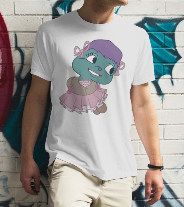 Samantha Yve Bb Coquette Cartoon Character With Purple Hair And Pink T-Shirt