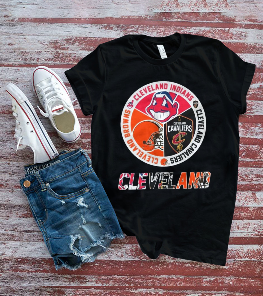 Cleveland Indians Cleveland Browns Cleveland Cavaliers Circle T-Shirt