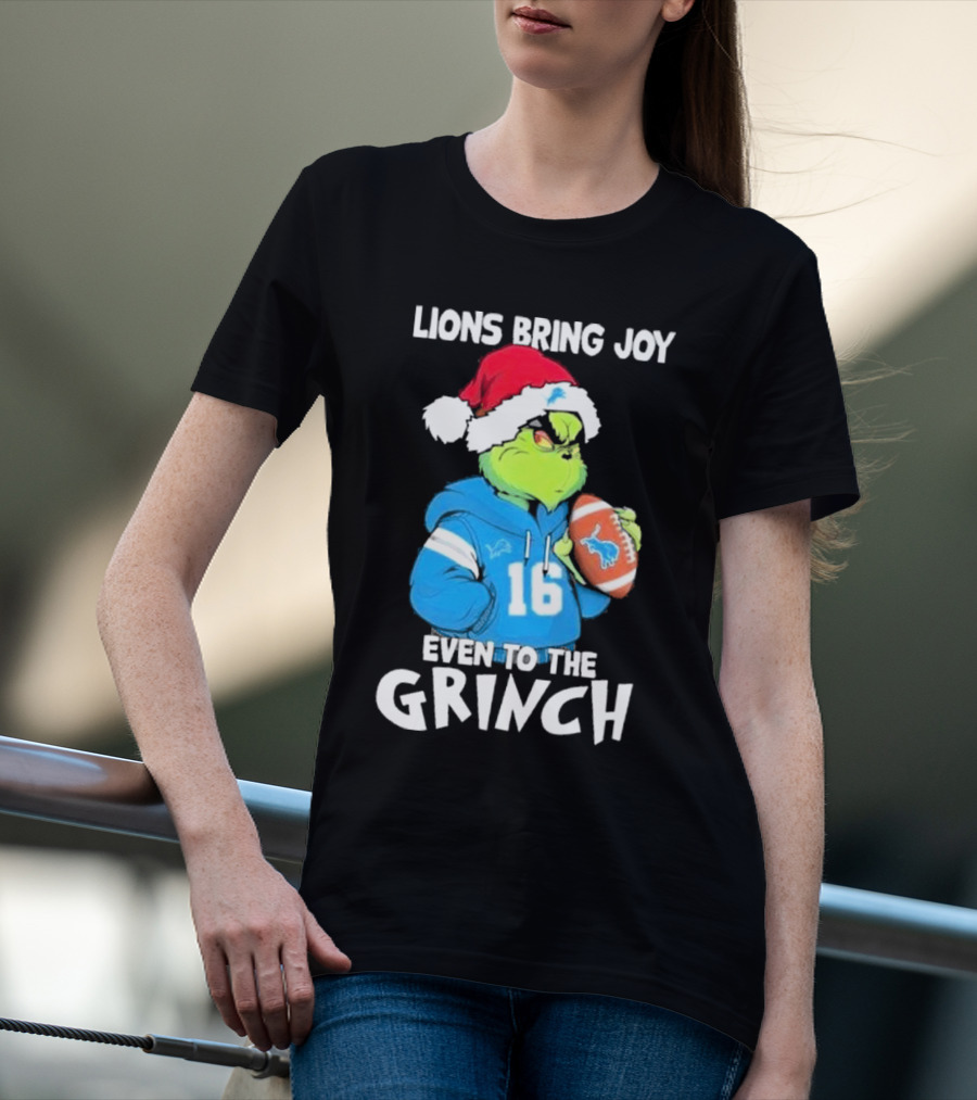 Lions Bring Joy Even To The Grinch Detroit Football 16 T-Shirt