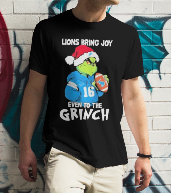 Lions Bring Joy Even To The Grinch Detroit Football 16 T-Shirt