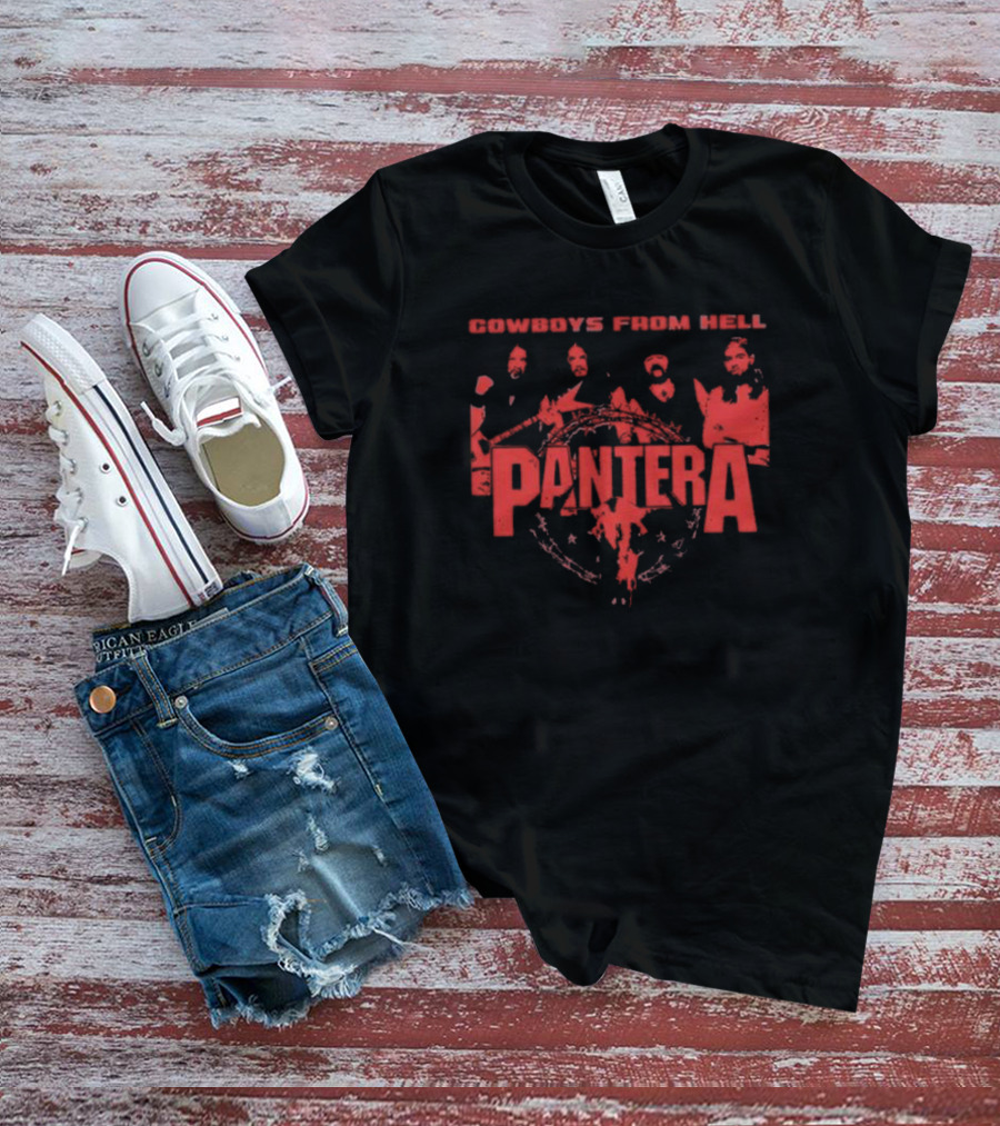 Pantera Cowboys From Hell Band Members Red T-Shirt