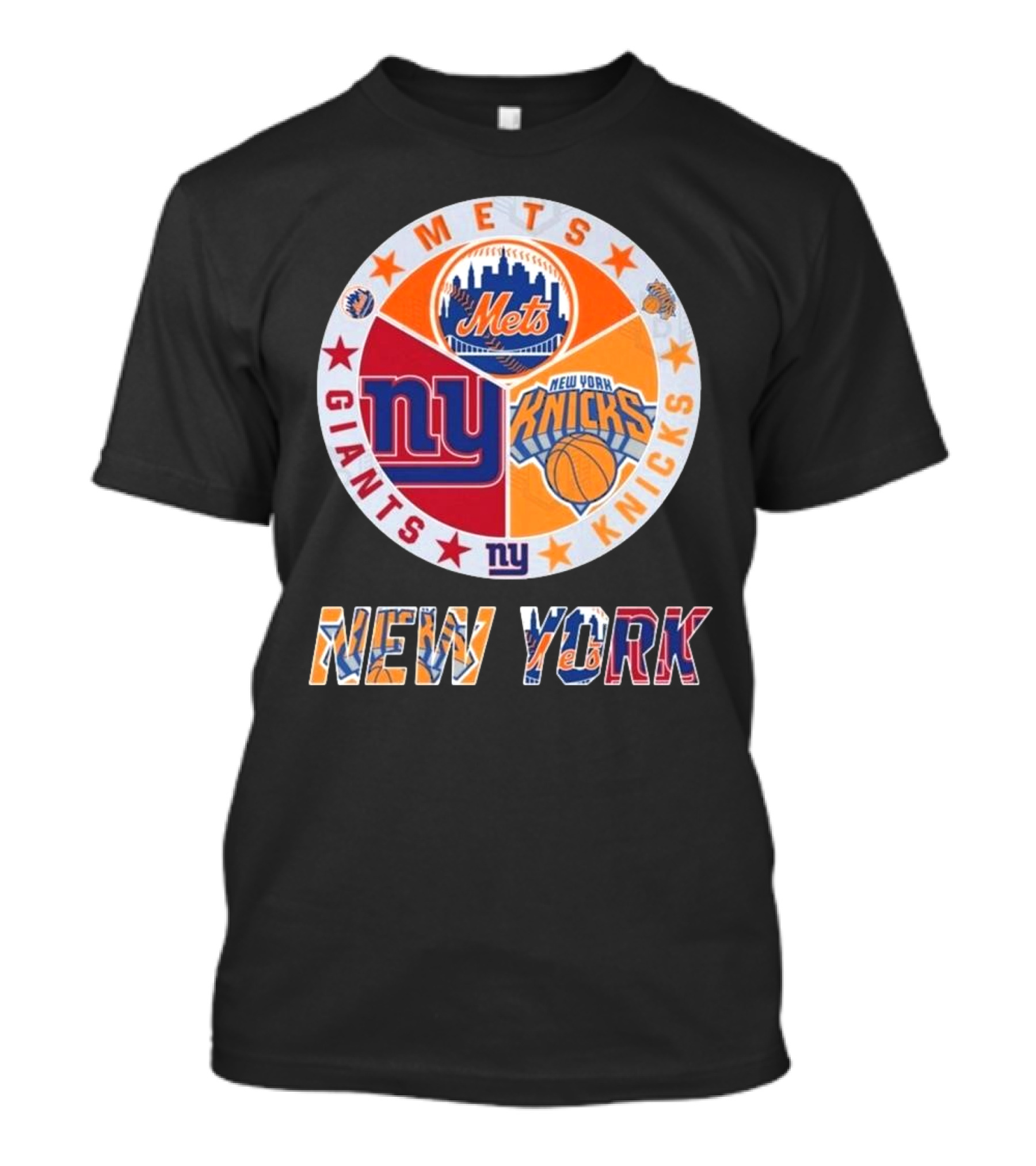 New York Mets Giants Knicks Circle Logo New York T-Shirt