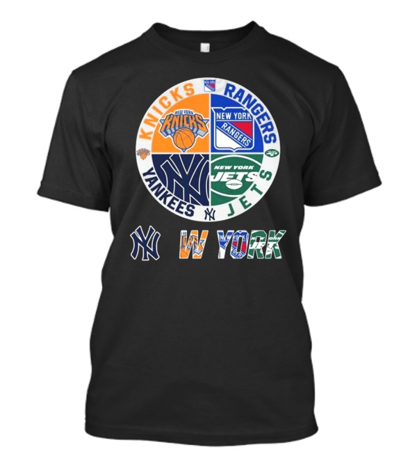 Knicks Rangers Yankees Jets New York Sports Circle T-Shirt
