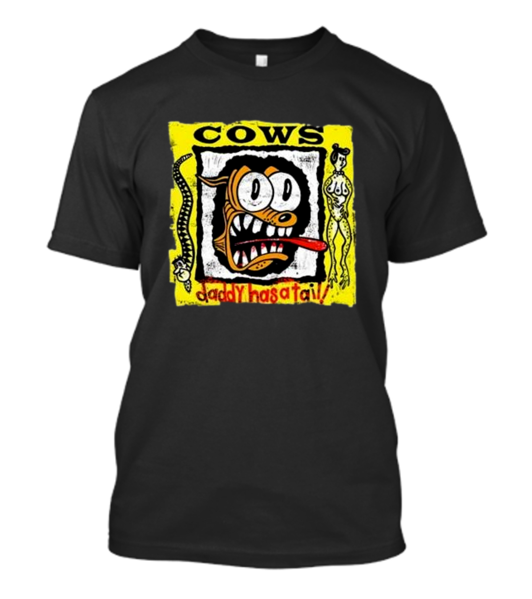 Cows Daddy Has A Tail Cartoon Face With Snake And Figure T-Shirt
