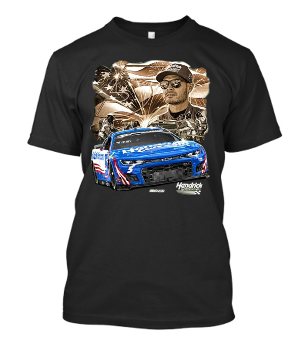 Hendrick Motorsports Kyle Larson Olive Military 2025 HendrickCars.com Car 5 Collection T-Shirt