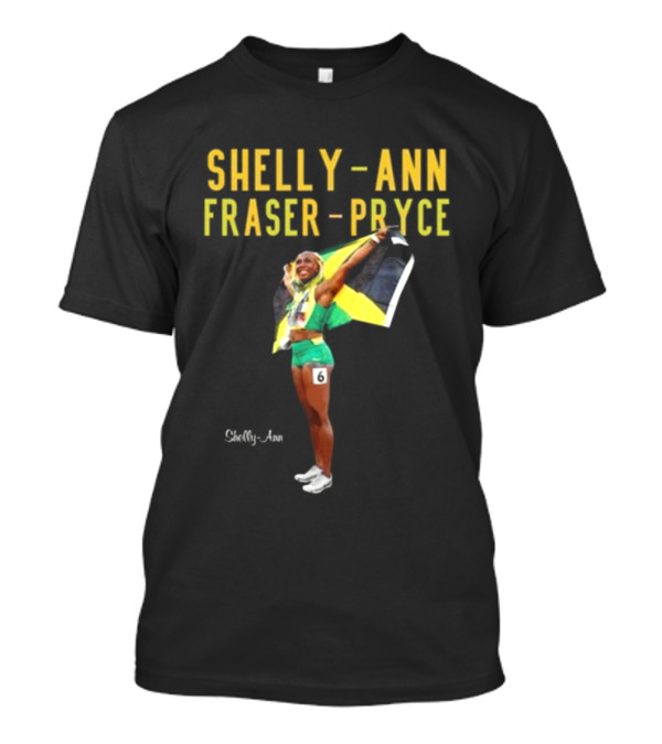 Shelly-Ann Fraser-Pryce Jamaican Flag Victory Pose T-Shirt