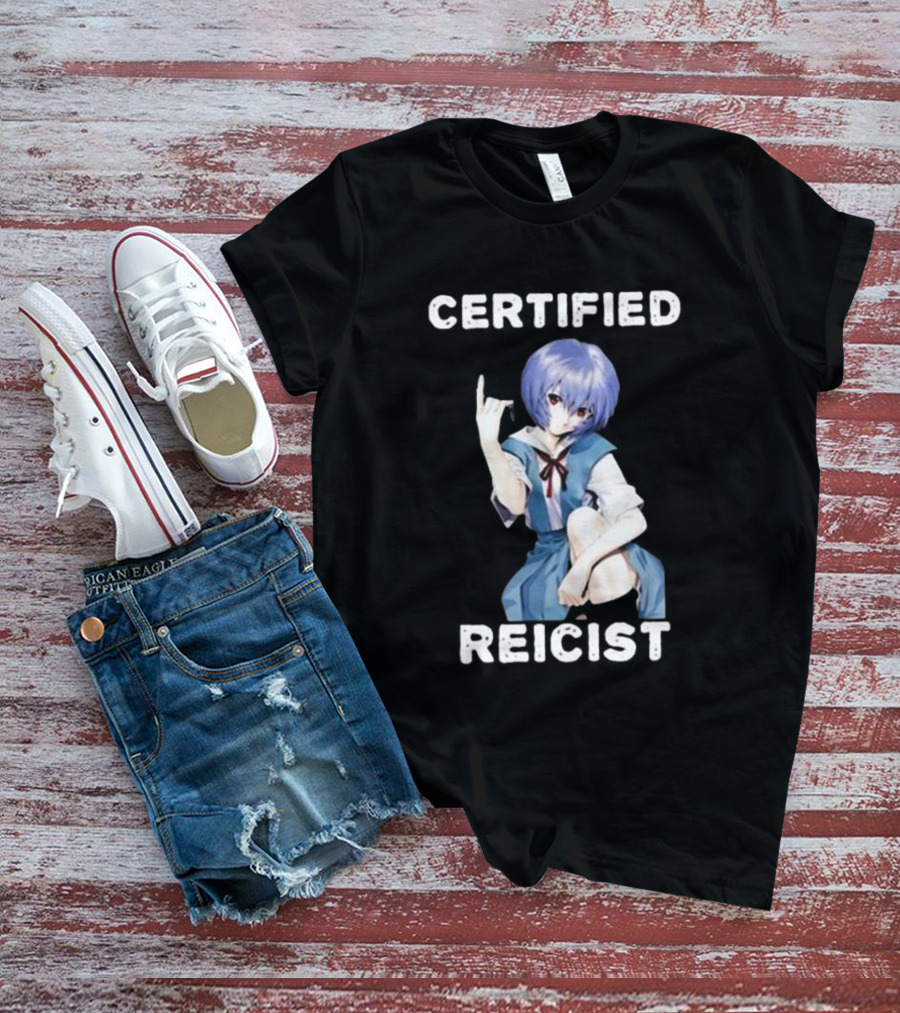 CERTIFIED REICIST REI AYANAMI EVA BLUE HAIR SCHOOL UNIFORM T-Shirt