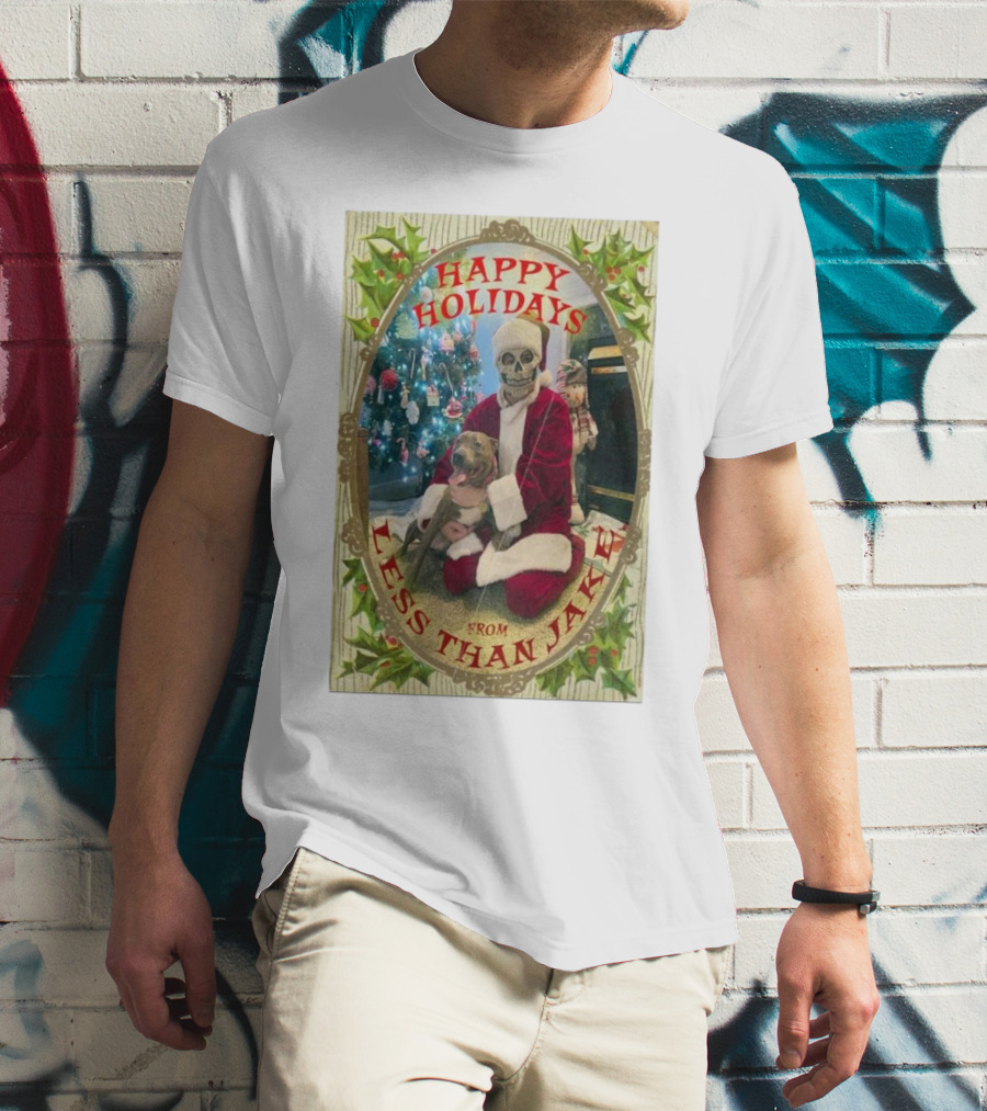 Happy Holidays From Less Than Jake Santa Skeleton Christmas Tree T-Shirt