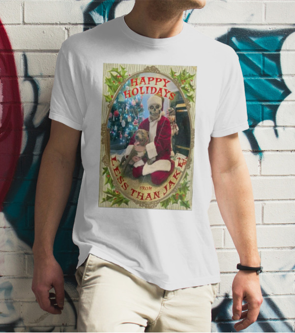 Happy Holidays From Less Than Jake Santa Skeleton Christmas Tree T-Shirt