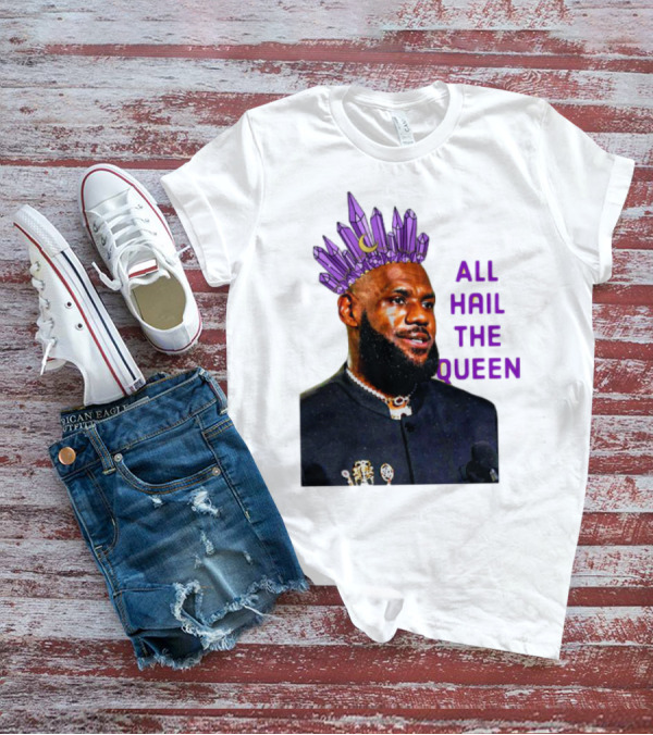 LeBron James All Hail The Queen Purple Crystal Crown T-Shirt