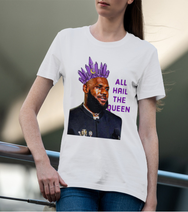 LeBron James All Hail The Queen Purple Crystal Crown T-Shirt
