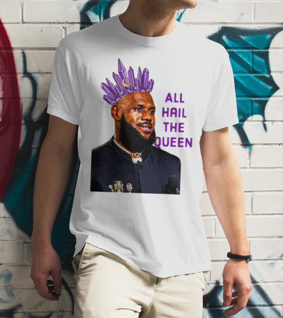 LeBron James All Hail The Queen Purple Crystal Crown T-Shirt