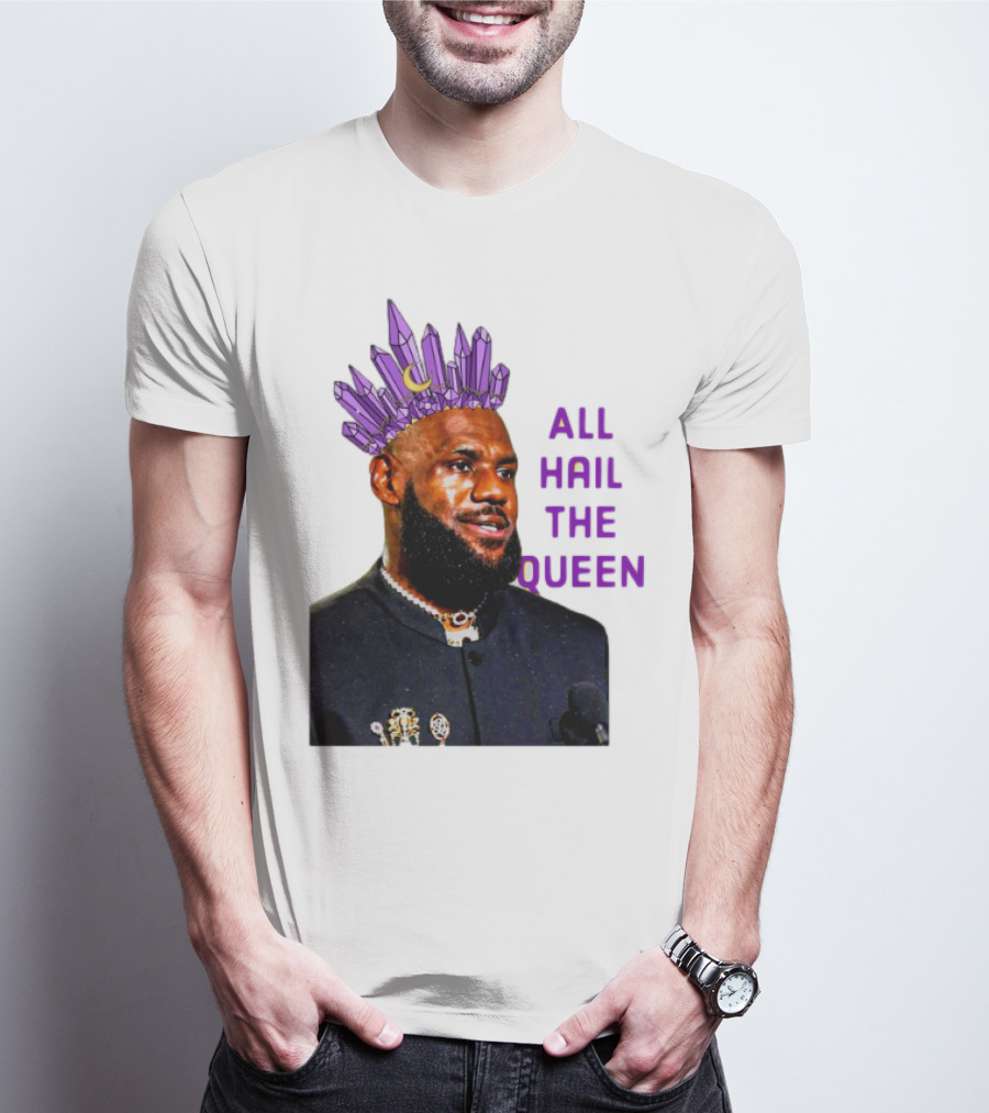 LeBron James All Hail The Queen Purple Crystal Crown T-Shirt