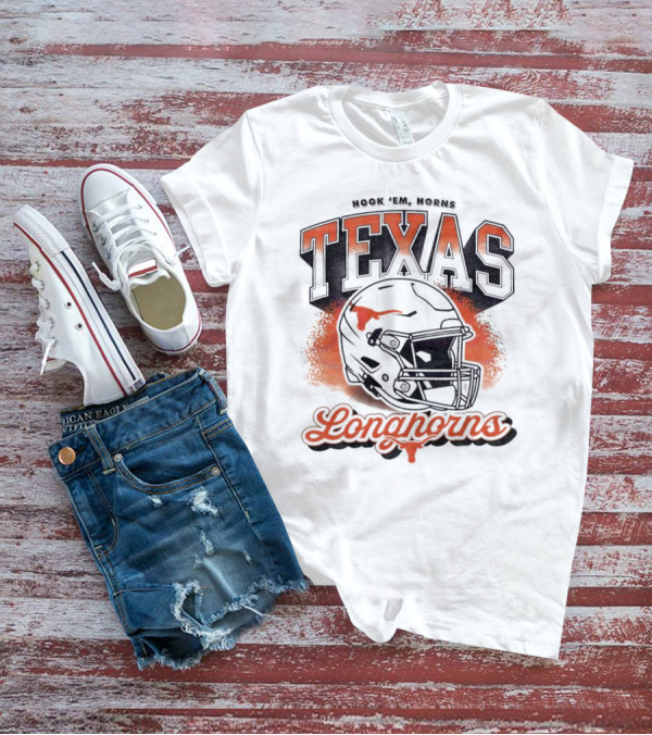 Hook Em Horns Texas Longhorns Football Helmet Texas Longhorns T-Shirt