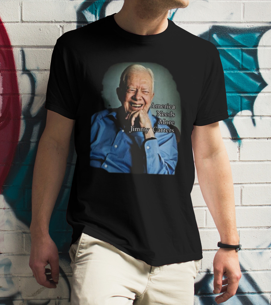 Norbert Leo Butz America Needs More Jimmy Carters Image With Smiling Elderly Man In Blue T-Shirt