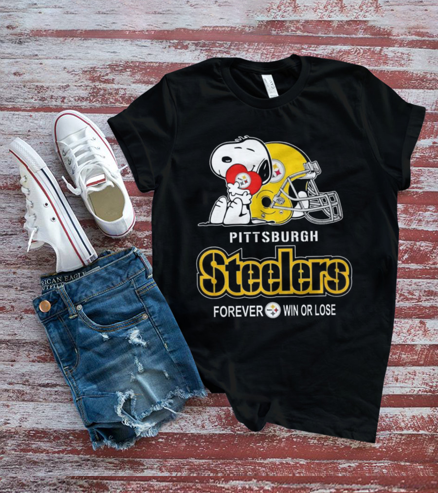 Snoopy Pittsburgh Steelers Forever Win Or Lose T-Shirt