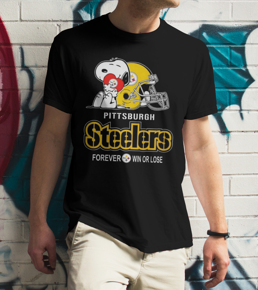 Snoopy Pittsburgh Steelers Forever Win Or Lose T-Shirt
