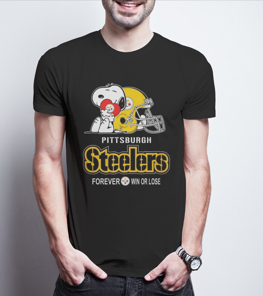 Snoopy Pittsburgh Steelers Forever Win Or Lose T-Shirt