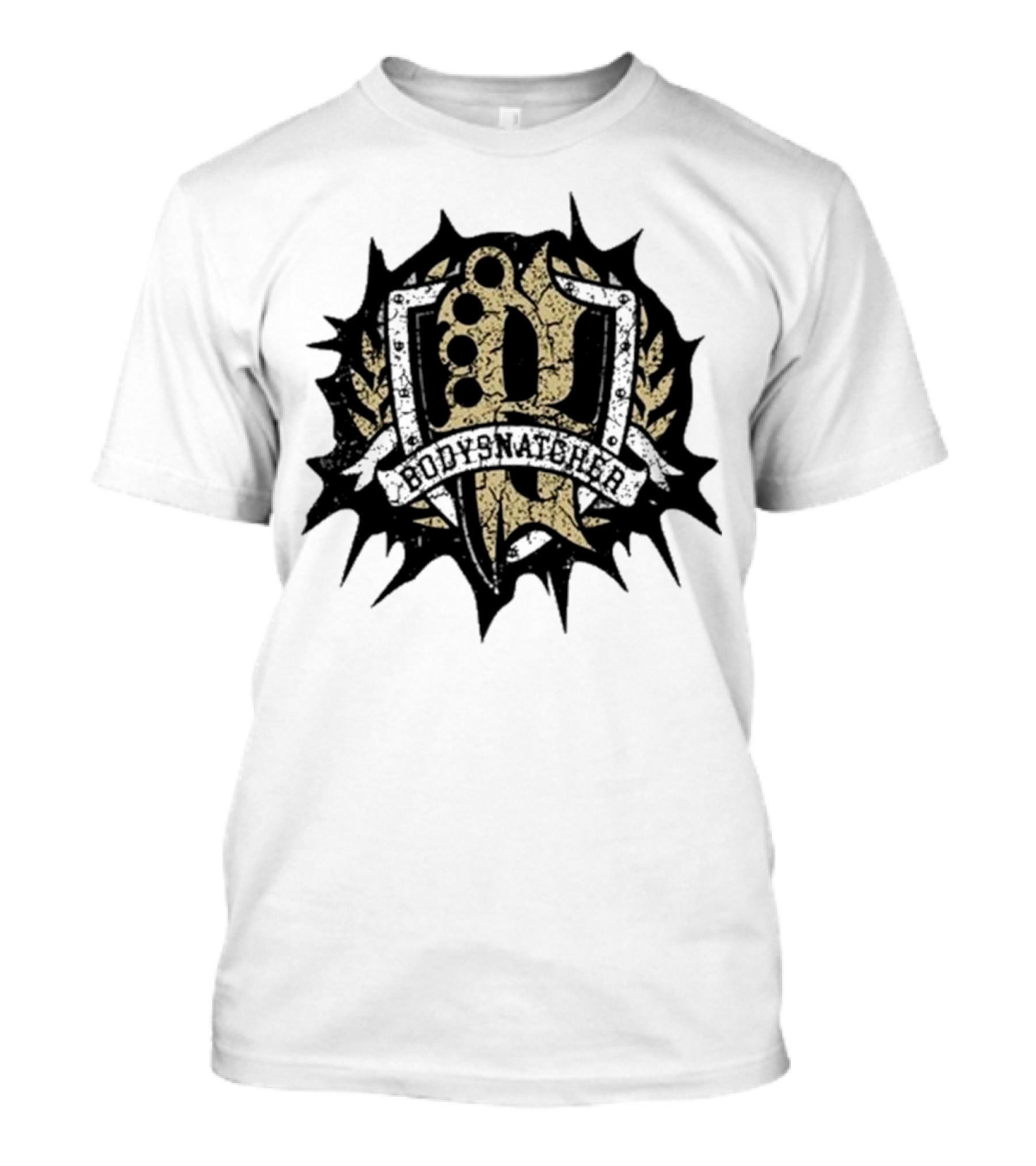 Bodysnatcher Brass Knuckles Emblem Mosh Club Badge T-Shirt
