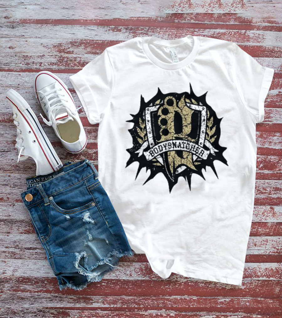 Bodysnatcher Brass Knuckles Emblem Mosh Club Badge T-Shirt