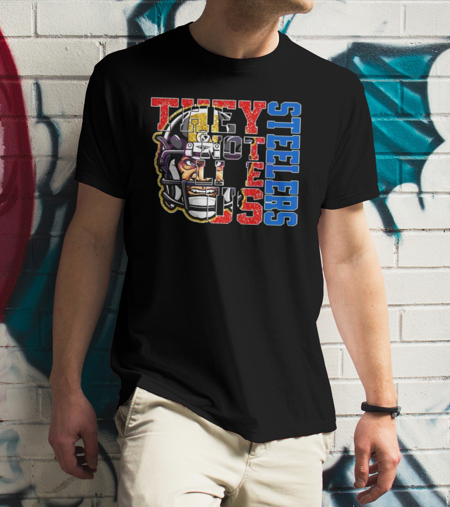 Glitter Pittsburgh Steelers They Not Like Us 2025 Football Helmet T-Shirt