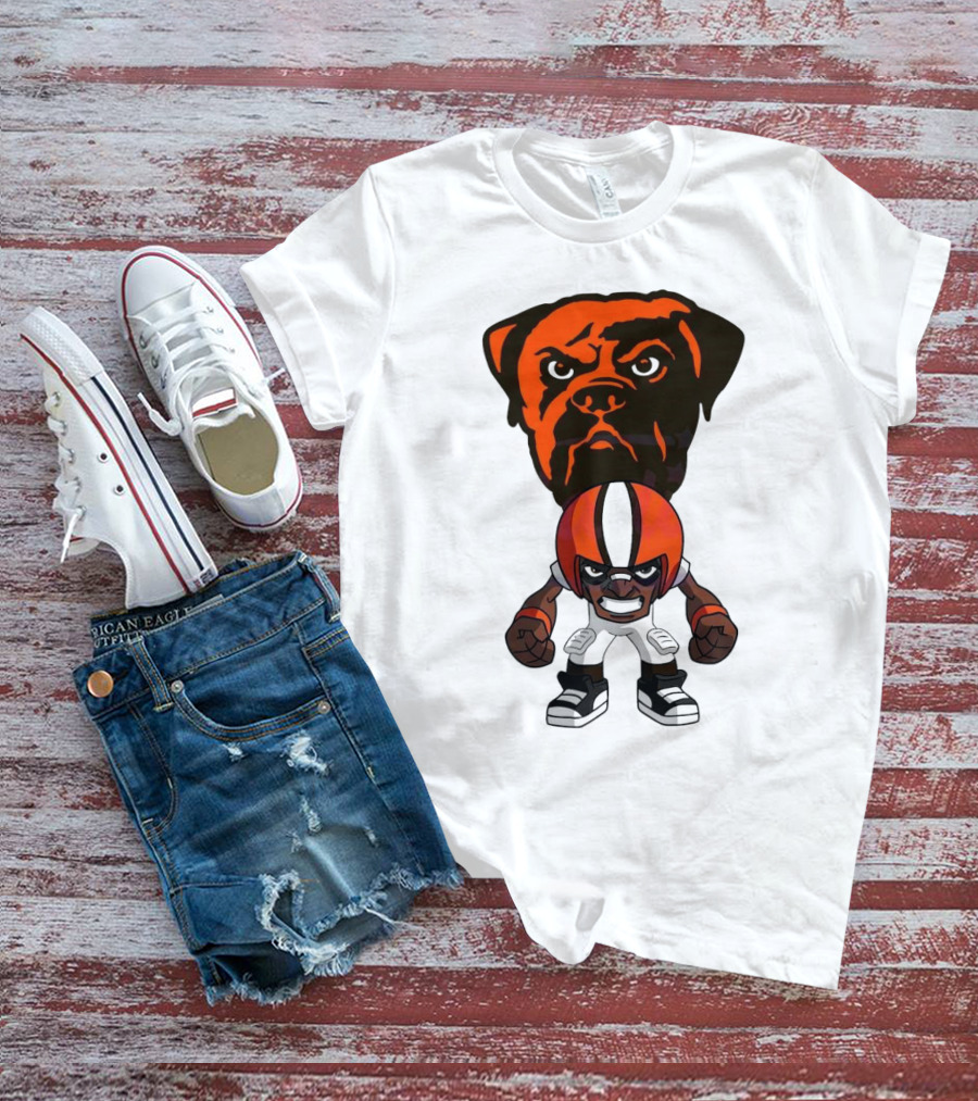 Cleveland Browns NFL Rush Zone Cartoon Character Dog 2025 T-Shirt