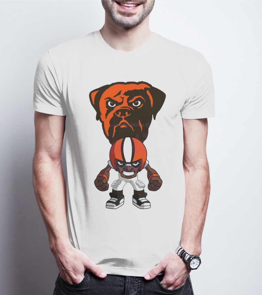 Cleveland Browns NFL Rush Zone Cartoon Character Dog 2025 T-Shirt