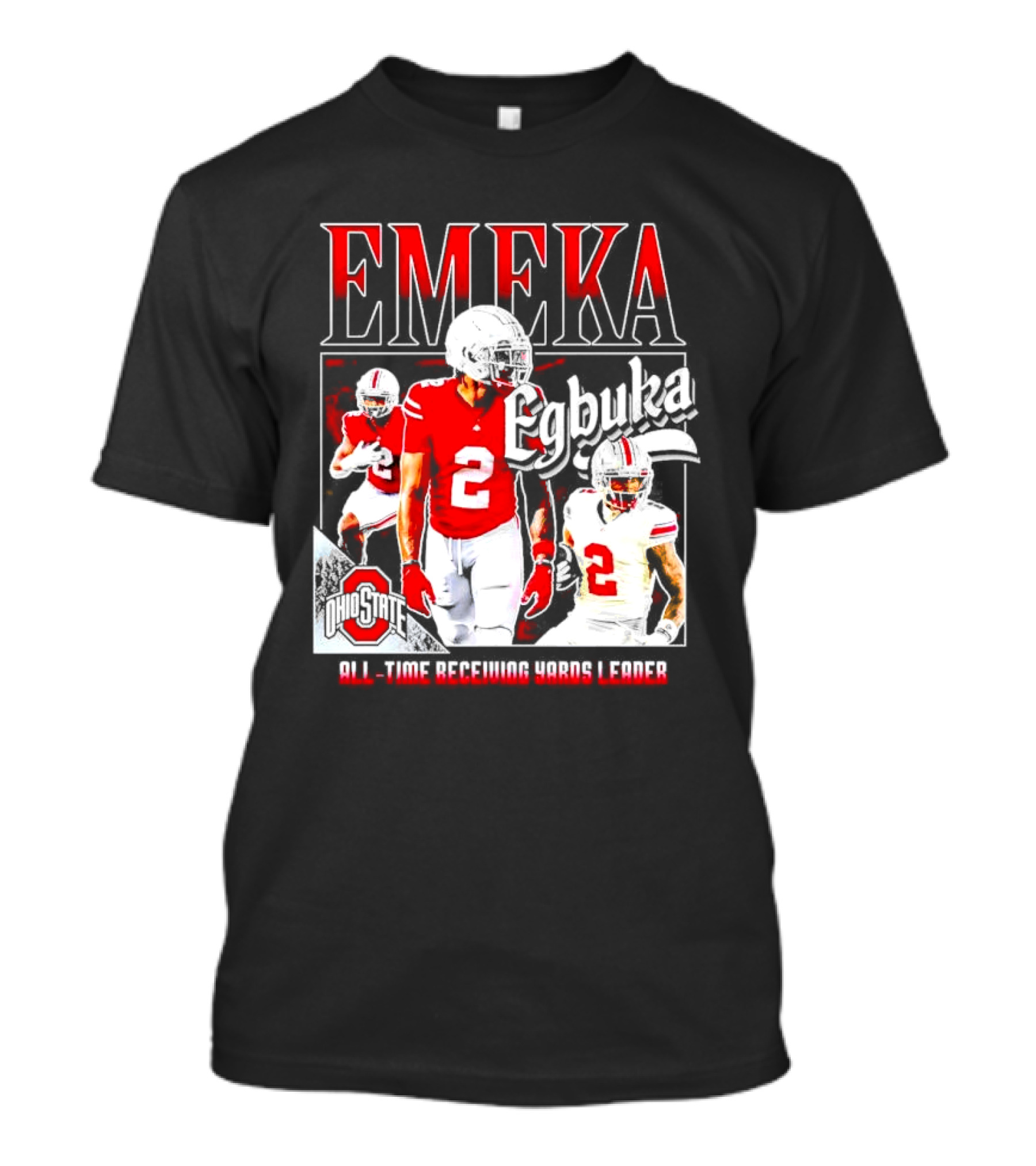 Ohio State Buckeyes Emeka Egbuka All-Time Receiving Yards Leader T-Shirt