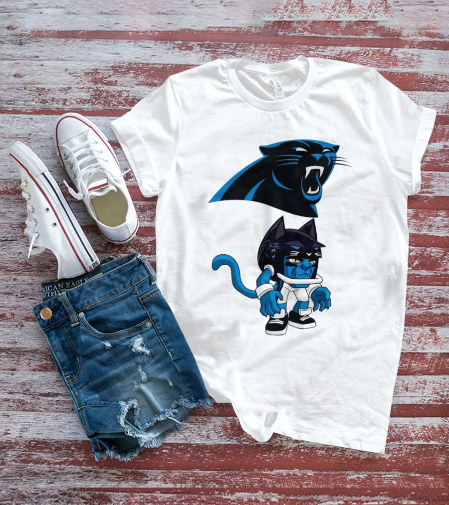 Rush Zone Carolina Panthers NFL Cartoon Character 2025 Football Mascot T-Shirt