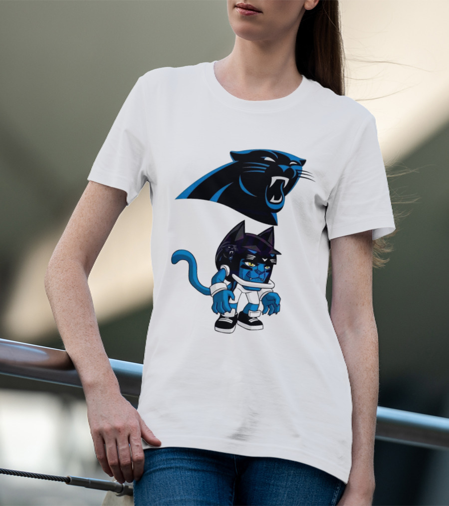 Rush Zone Carolina Panthers NFL Cartoon Character 2025 Football Mascot T-Shirt
