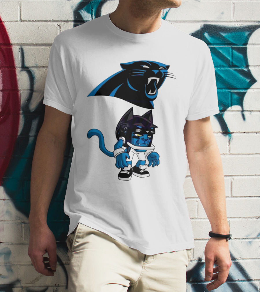 Rush Zone Carolina Panthers NFL Cartoon Character 2025 Football Mascot T-Shirt