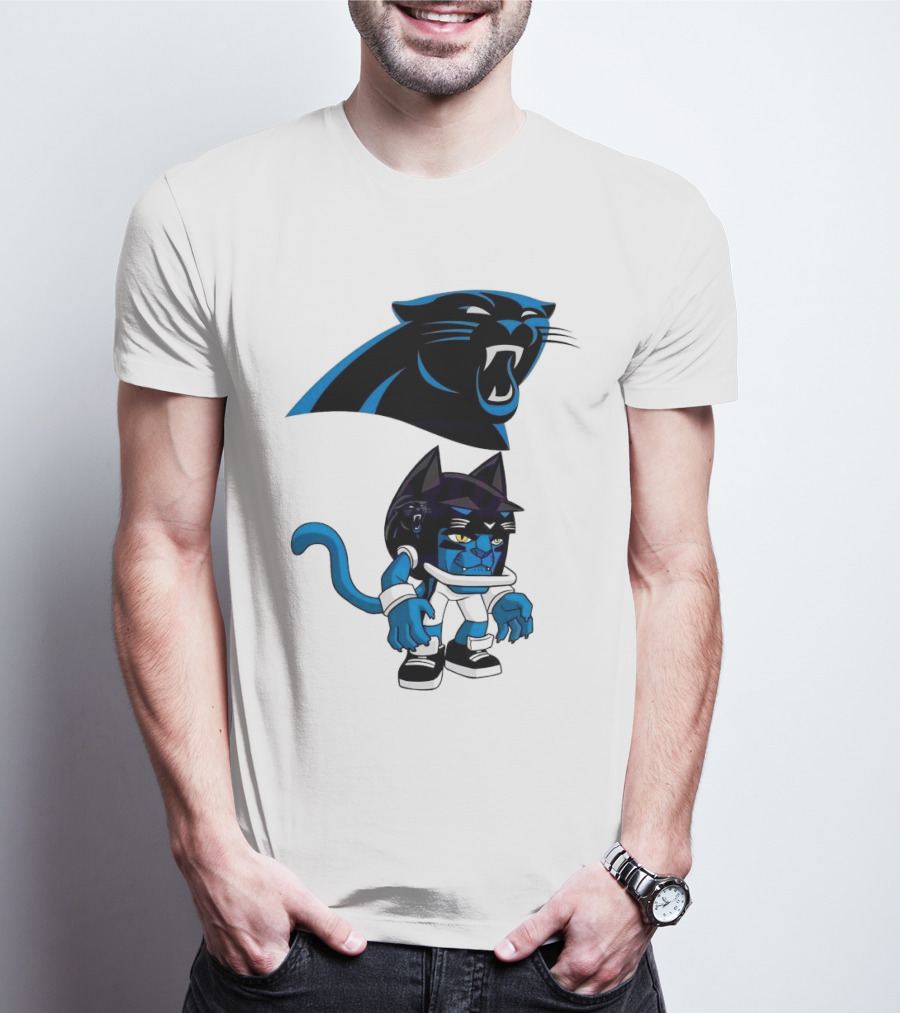 Rush Zone Carolina Panthers NFL Cartoon Character 2025 Football Mascot T-Shirt