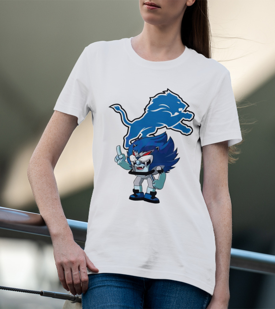 Rush Zone Detroit Lions NFL Cartoon Character Roary 2025 T-Shirt