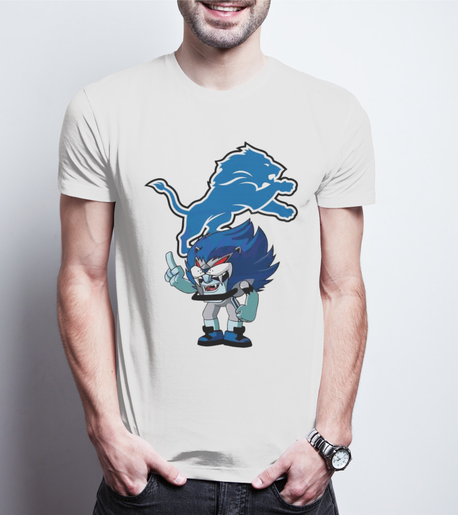 Rush Zone Detroit Lions NFL Cartoon Character Roary 2025 T-Shirt