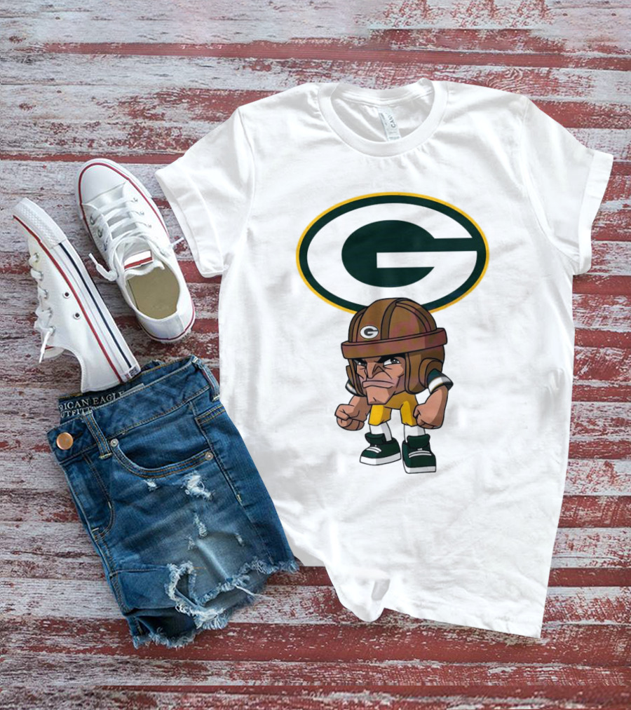 Rush Zone Green Bay Packers NFL Cartoon Character 2025 Bold Mascot T-Shirt