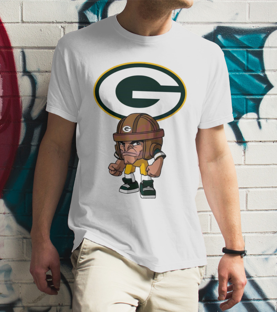 Rush Zone Green Bay Packers NFL Cartoon Character 2025 Bold Mascot T-Shirt