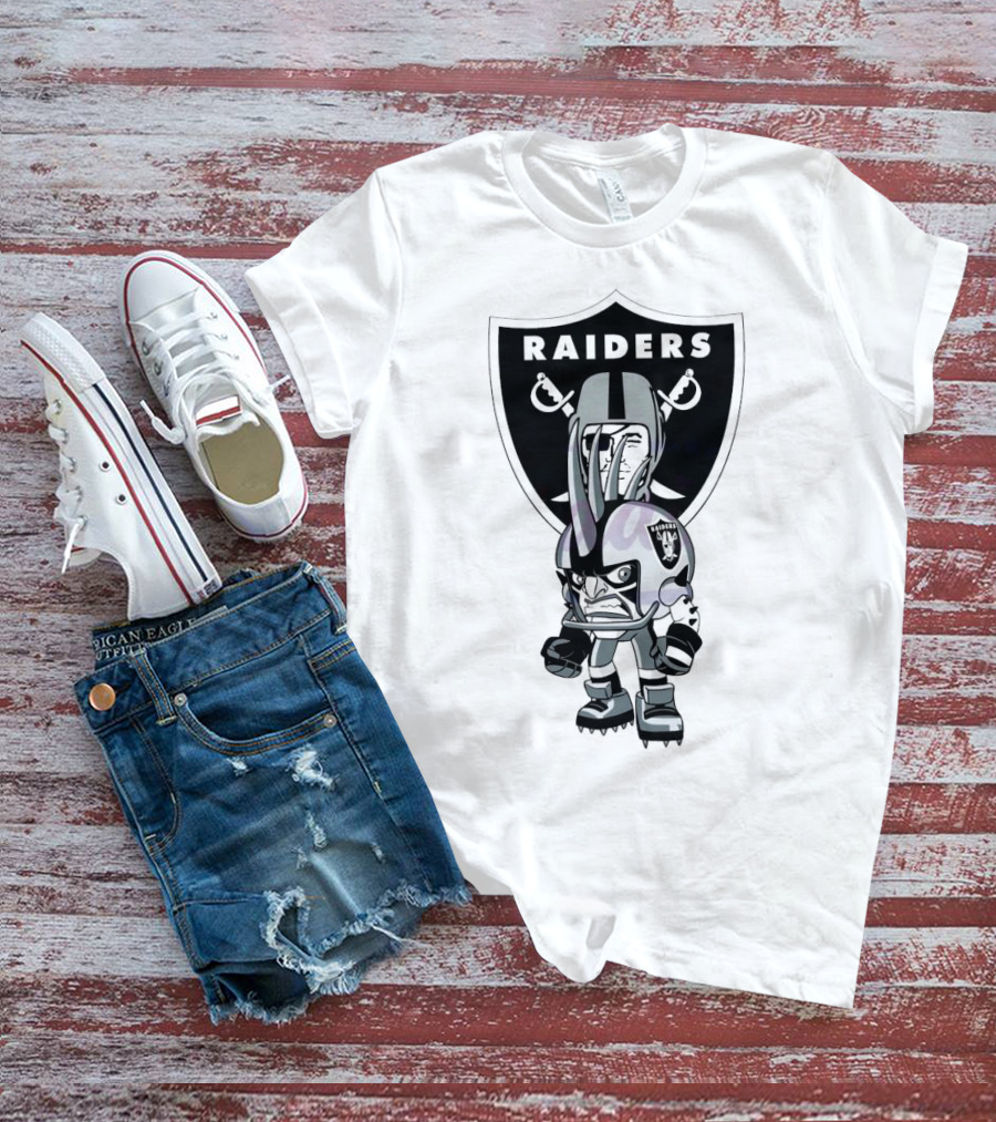 Raiders NFL Rush Zone Cartoon Character Las Vegas 2025 T-Shirt