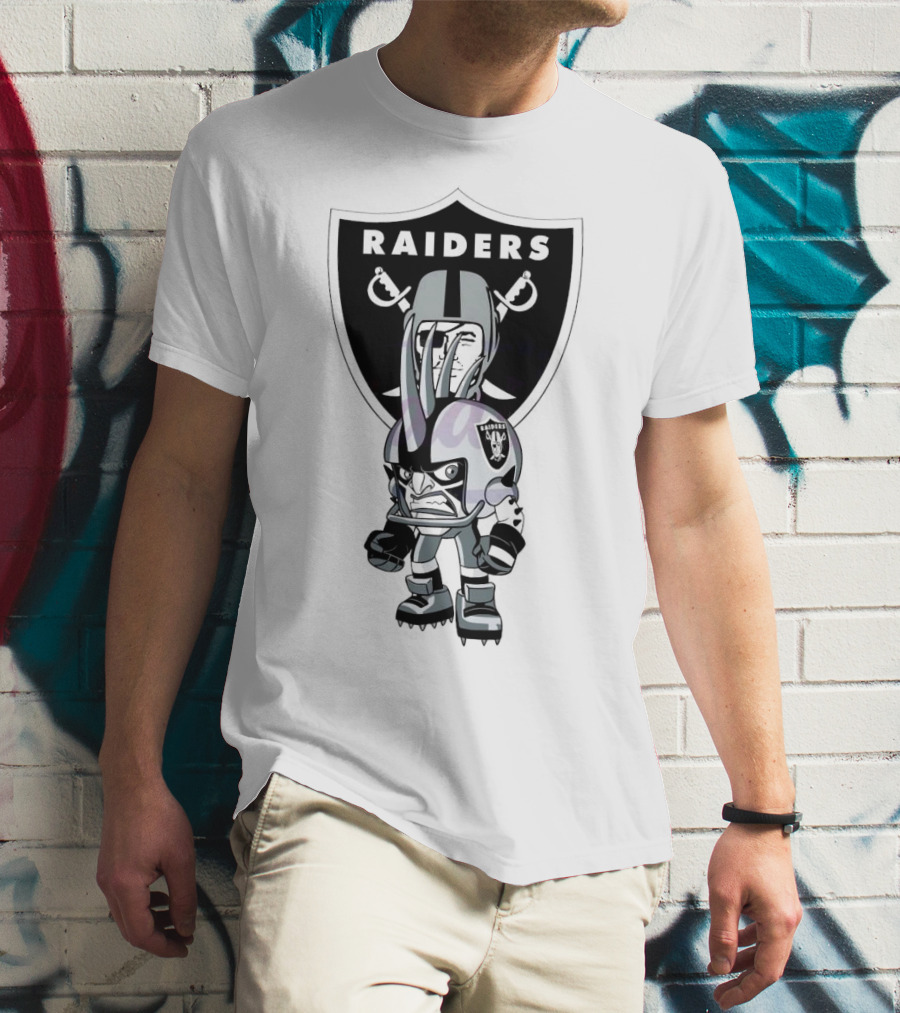 Raiders NFL Rush Zone Cartoon Character Las Vegas 2025 T-Shirt